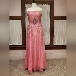 Size 18 Pink & Gold Beaded Gown